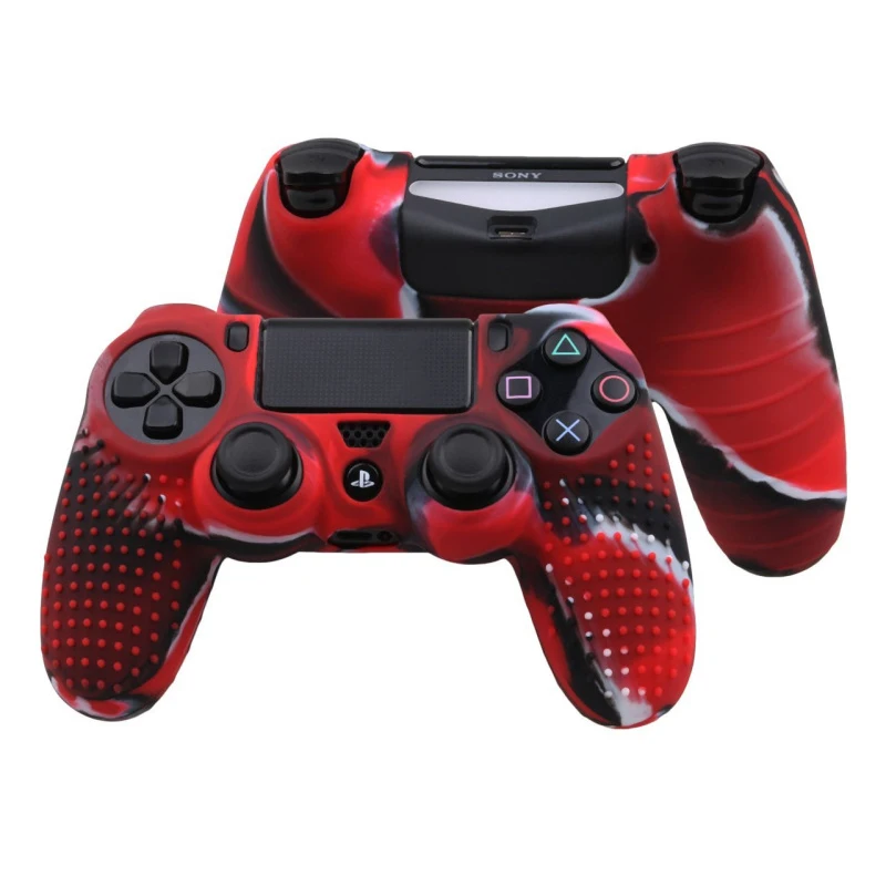 Нескользящий Силиконовый чехол для контроллера Sony PlayStation4 Dualshock 4 PS4 Slim и колпачки