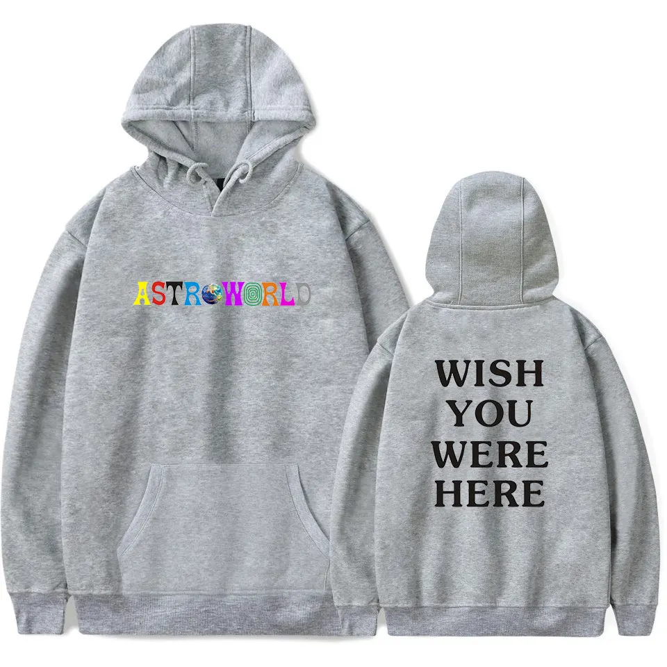  Travis Scotts ASTROWORLD Hoodie Men's Embroidered Letter Print I hope you are here hoodie with Amer