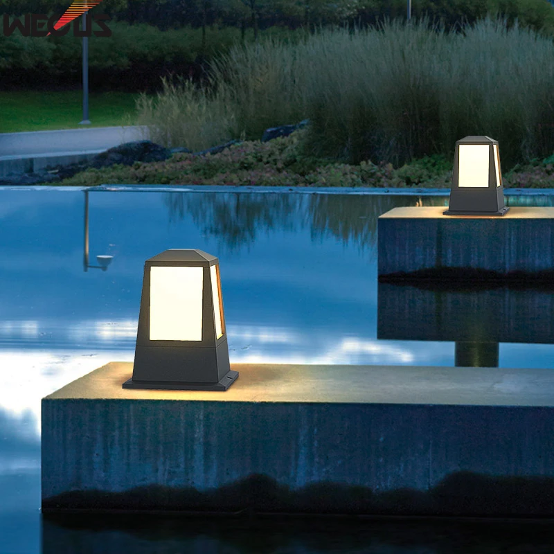 (WECUS) Outdoor waterproof outdoor modern minimalist lawn light, villa courtyard landscape grass light, garden column headlight