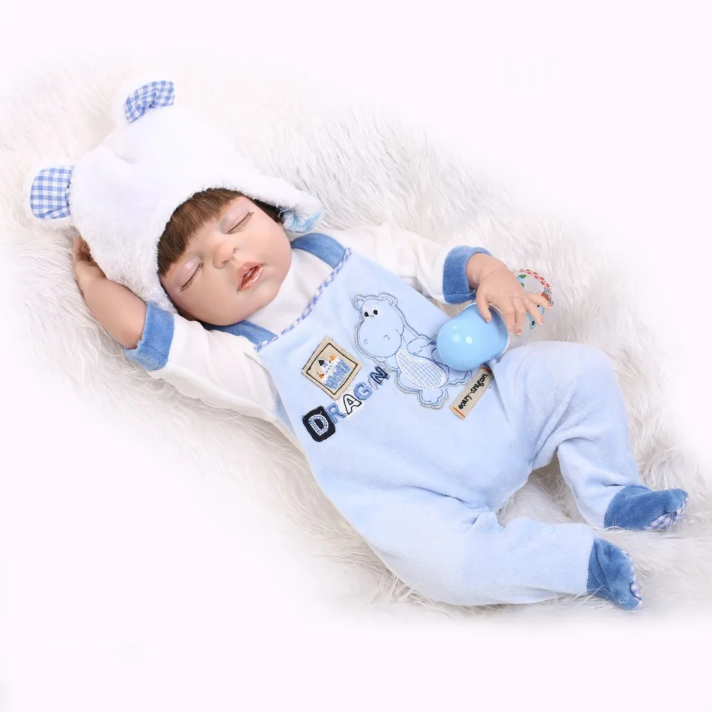 handmade reborn baby 57cm 23inch full vinyl doll sleeping baby doll baby paying toys for boys