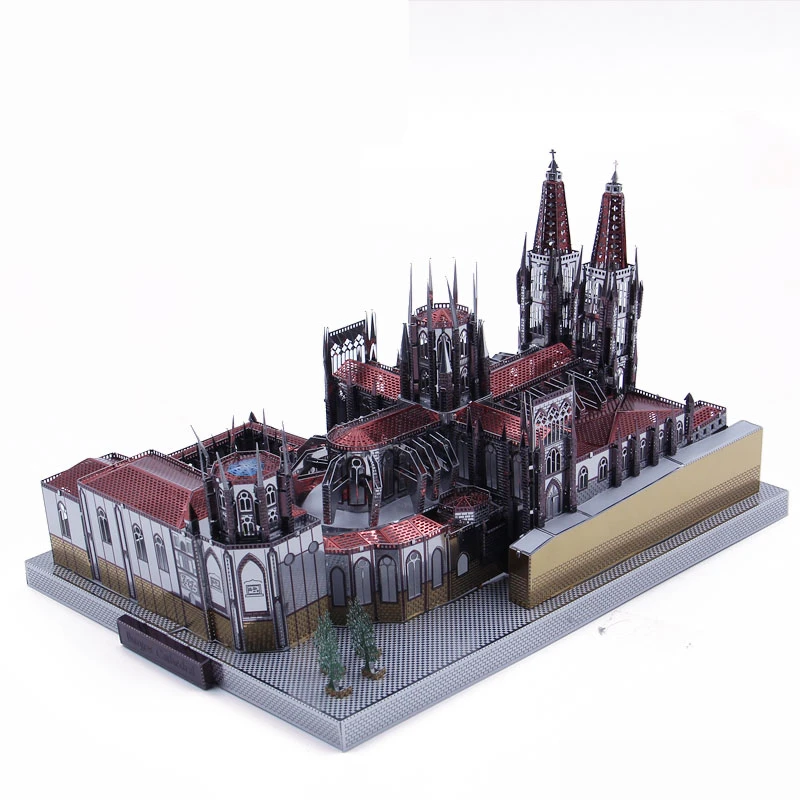 229pcs 3D Metal Art Puzzle Burgos Cathedral Building Mostra vetrina per