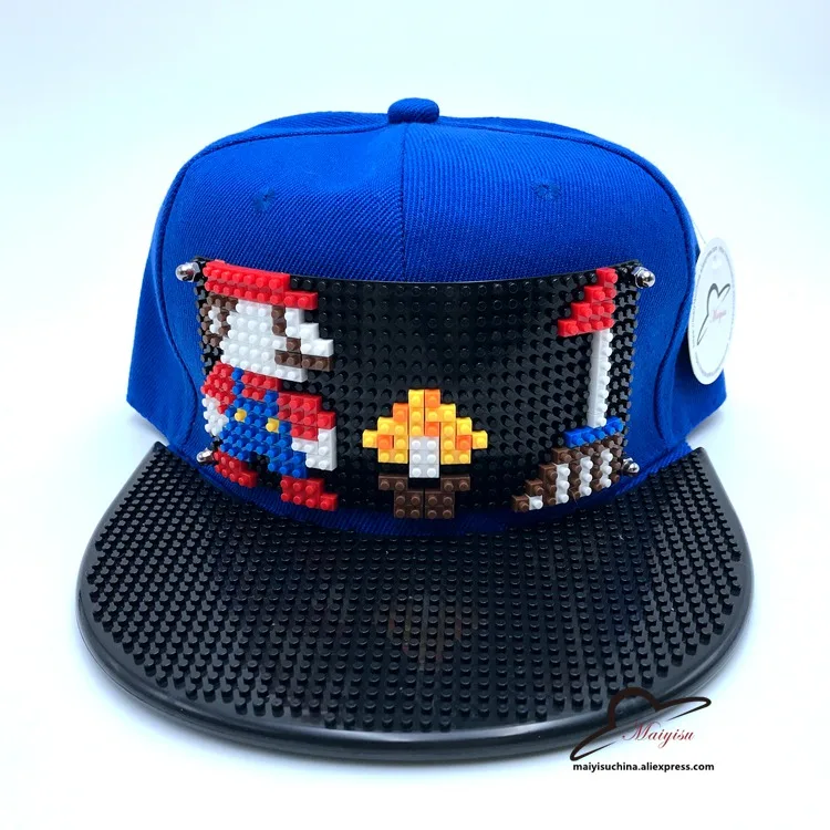 Мода Супер Марио мозаика настроить Snapback DIY Marie brick полями на заказ для шляпы хип-хоп Snapback шляпа бейсбольная Кепка - Цвет: 66