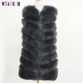

Natural fox fur vest jacket vest new side zipper adjustment fox vest winter women's leather fur one coat fox fur coat