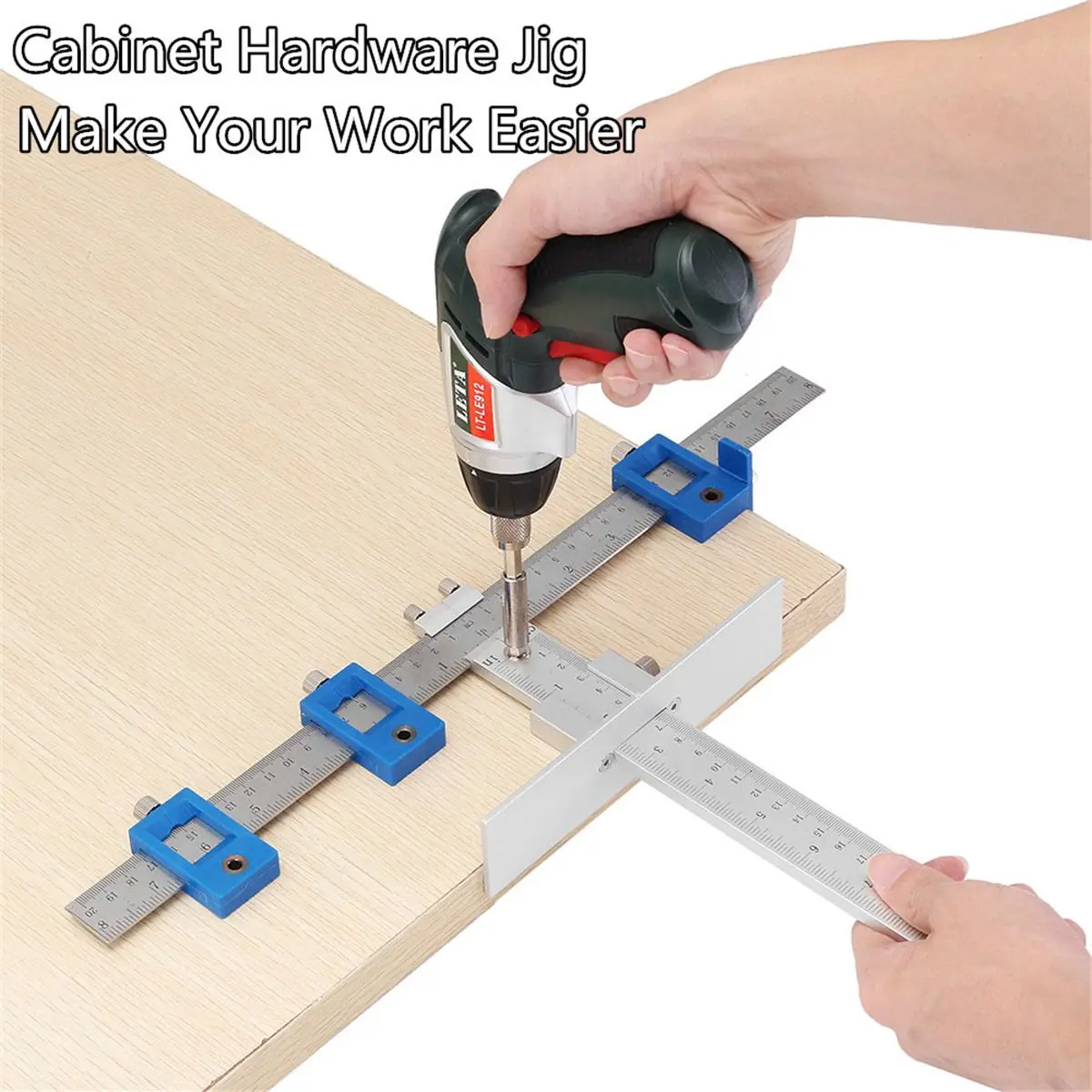 

Drill Guide Sleeve Cabinet Hardware Jig Aluminum Aolly for Handles and Knobs Door Drawer Guide Jig