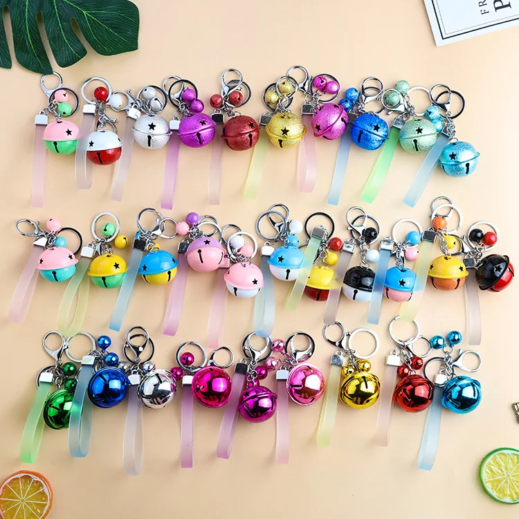 

2019 New Creative Popular fashion multicolor bell key chain car ornament gift pendant keyring hot two-color bell new idea