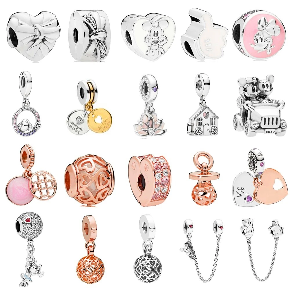 

New 2018 Mother's Day Brilliant Bow & Animals Charm fit Original Bracelet 925 Sterling Silver DIY Beads Jewelry.