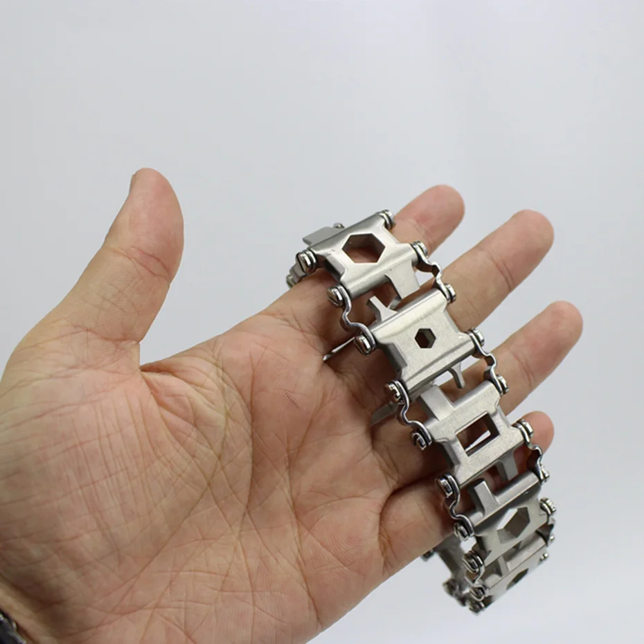 

YINGTOUMAN Men & Women Bracelets Stainless Steel Bracelet Link Design Multi-Function Hiking Camping Survival Outdoor EDC Tools