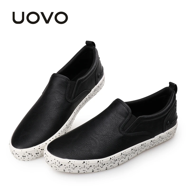 

Men Shoes Slip-On Design New Arrive Summer And Autumn Use UOVO 2018 Black Skateboarding Shoes Men Rubber Sneaker Eur #40-45