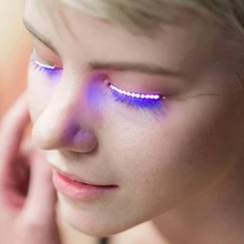 1 Par LED Cílios Postiços Olho Luz Bar Pub Club Bar Festa de Dia Das Bruxas Brilho Natural À Prova D’ Água Unisex Moda Maquiagem Tool