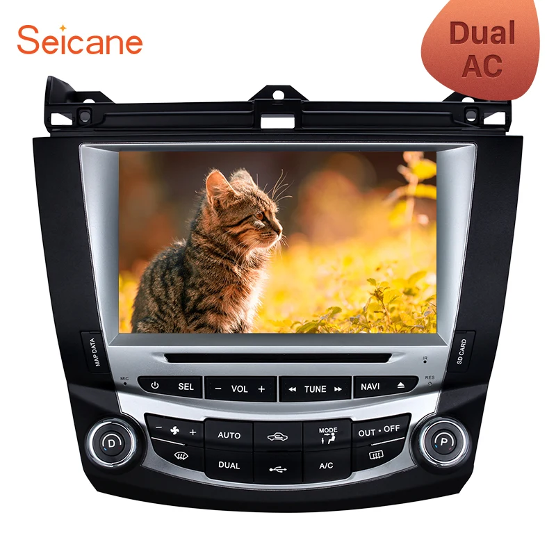 

Seicane Wince 6.0 8" Car Multimedia player GPS Navigation for 2003-2007 Honda Accord 7 Dual AC with SD FM Support Bluetooth USB
