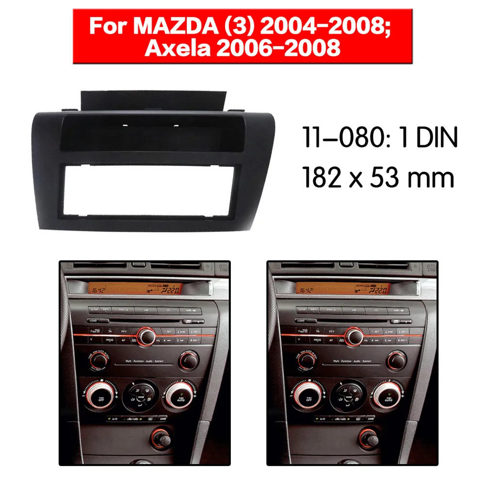 1-din radio diafragma con bolsillo Mazda 3 2003-2008 negro
