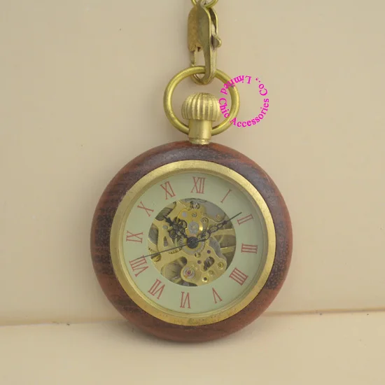Оптовая продажа Механические карманные часы мужские час хорошего качества античный Винтаж Ретро FOB часы подарок мужчин древесины латунь