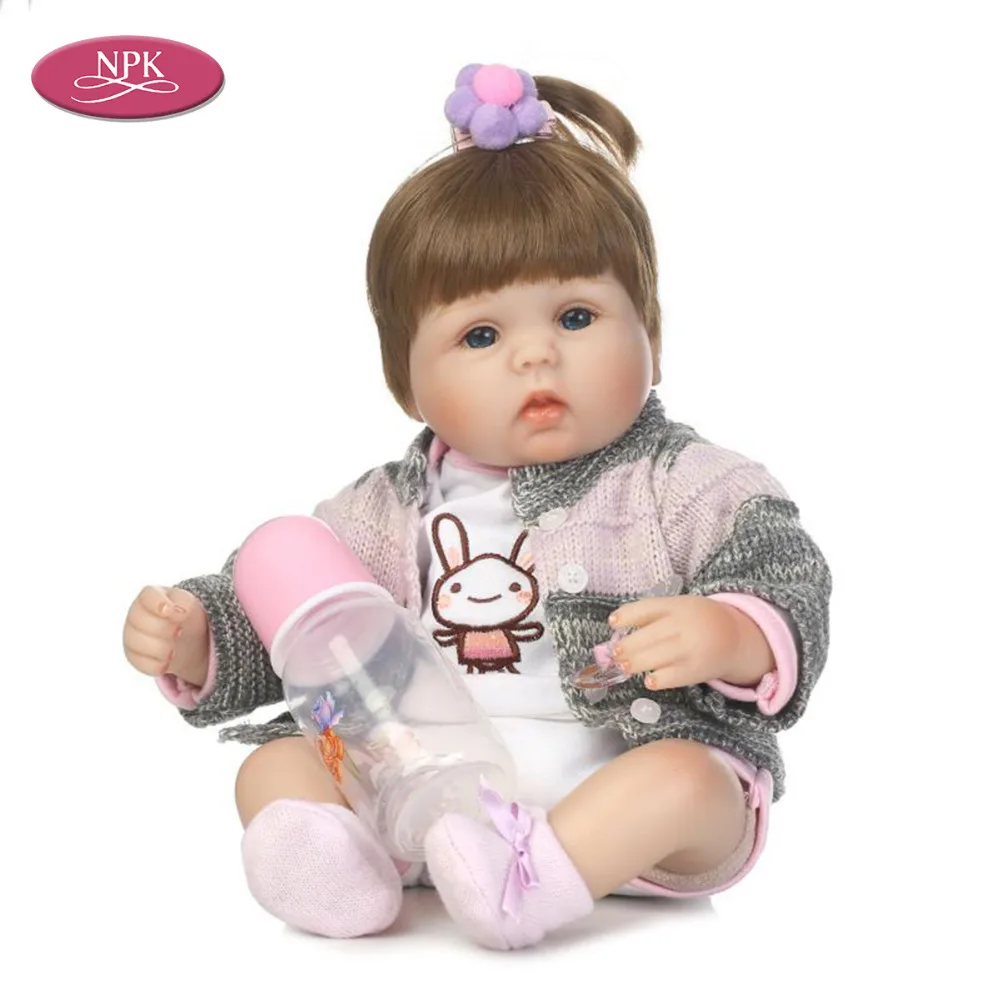 NPK силиконовая кукла Reborn Baby Bonecas Игрушки для девочек 40 см виниловые реалистичные новорожденные дети принцесса малыш реалистичные куклы Menina