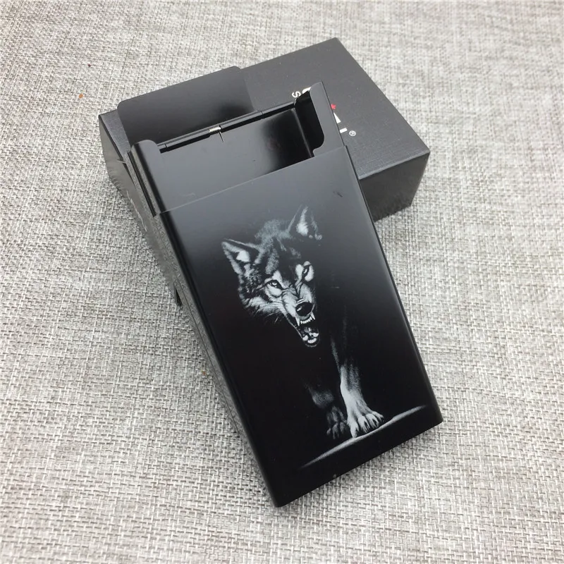Персонализированные Наруто алюминиевый сплав сигареты чехол лазерная гравировка сигаретные коробки чехол Аксессуары для дыма - Цвет: King Wolf