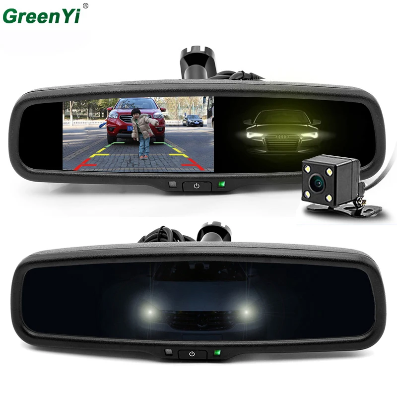 

Latest 4.3 inch Auto Dimming Rearview Car Mirror Parking Monitor, 2 RCA Video Input For Rear View Camera With Special Bracket