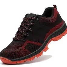 Для мужчин дышащие Сталь Рабочая безопасная обувь Для мужчин открытый против скольжения Сталь проколов строительные защитные сапоги обувь