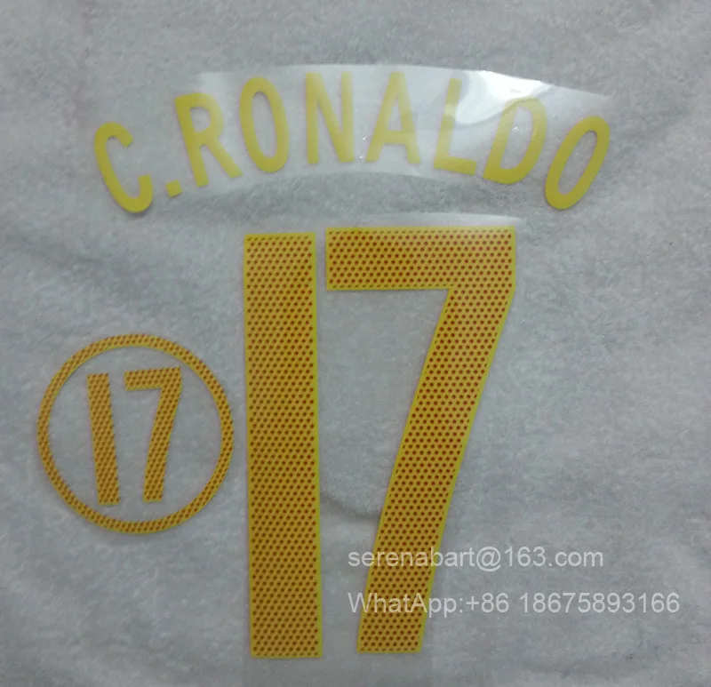 

2004 Portugal #17 Ronaldo Nameset Rui Costa Customize Any Name Number Printing Soccer Patch Badge