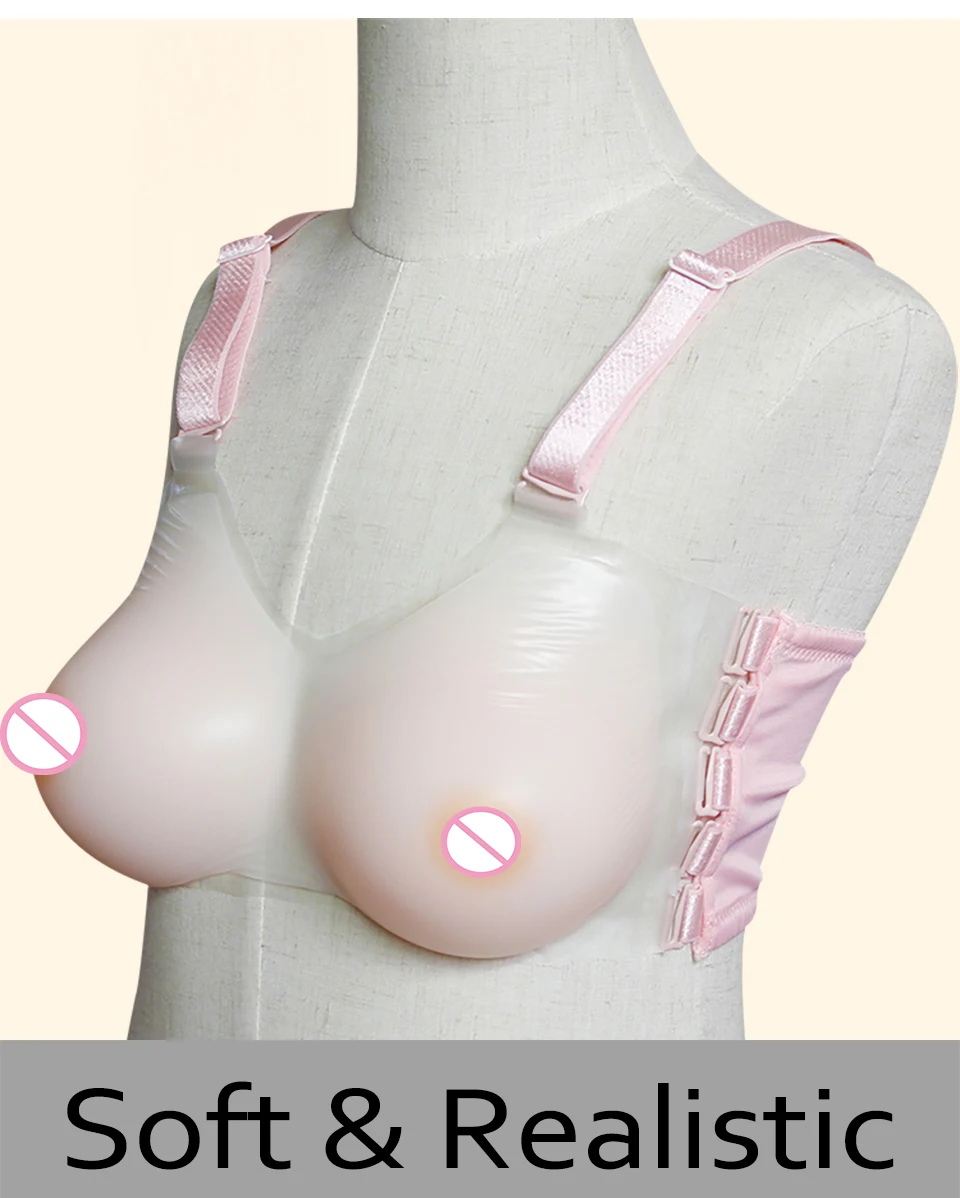 Komaynaly Strap-on Silicone Breast Forms Realistic Nipple Fake Boobs for Crossdresser Cosplay08
