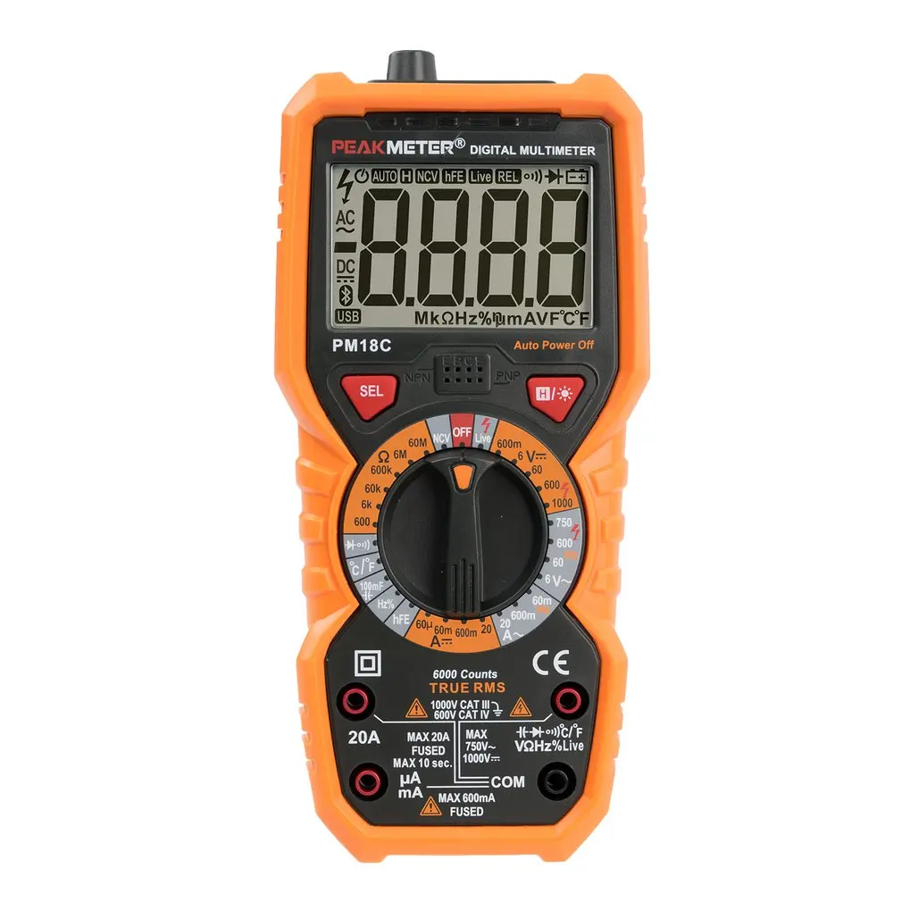 PEAKMETER PM8233E Авто Диапазон Цифровой мультиметр Multi function метр тестер инструменты DC