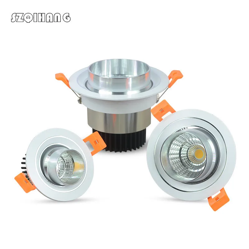 

Dimmable Led downlight light COB Ceiling Spot Light 9W 12W 15W 85-265V ceiling recessed Lights Indoor Lighting