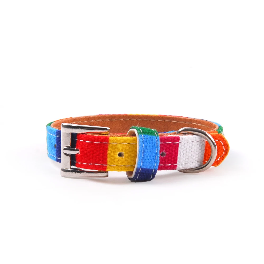 Leash For Dogs Colorful Striped Basic Dog Leash Collar For Dogs Puppy Rope Dog Harness Chihuahua Cat Lead Pet Accessories LX0002 (9)