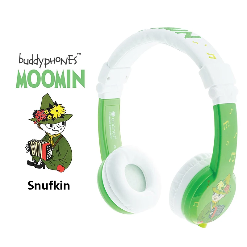 

ONANOFF BuddyPhones MOOMIN Headphones Kids Safe Volume Limiting Wired Headsets Cartoon Cute Children Earphones With Microphone