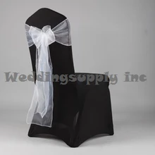 200 premium Белый органзы Чехлы для стульев створки для свадебный стул Пояса