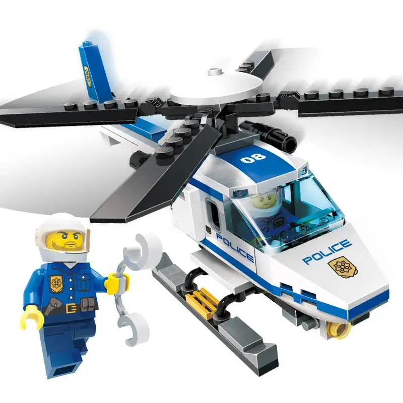 City-Minifigure-2016-Police-Helicopter-Weapons-Self-Defense-Plastic-Building-Blocks-Mini-Safety-Children-s-Toys