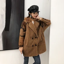 Rf0301 шерсть зимнее меховое пальто для женщин из натуральной кожи с длинным рукавом Повседневная Меховая куртка верхняя одежда