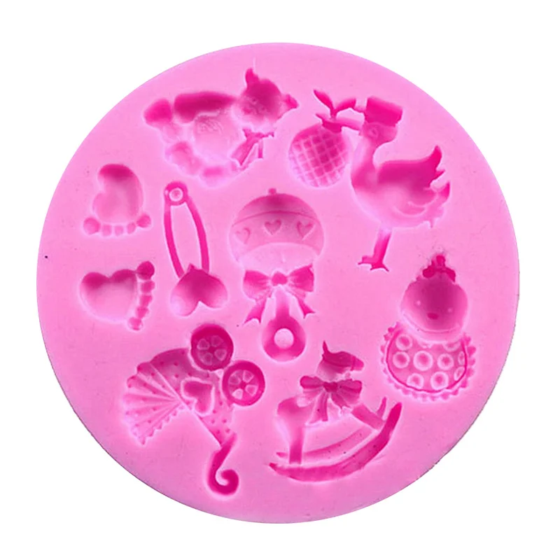 

Kitchen Accessories 3D Silicone Fondant Mold Baby Shower Party for Cake Decorating Cake Sugar Craft Chocolate DIY Moulds Tools
