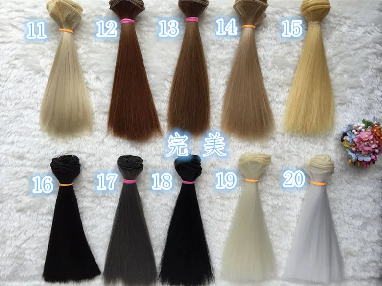 30 Pcs lot Factory Wholesale DIY BJD SD Straight Wigs Synthetic Wig Colorful Handmade Hair For