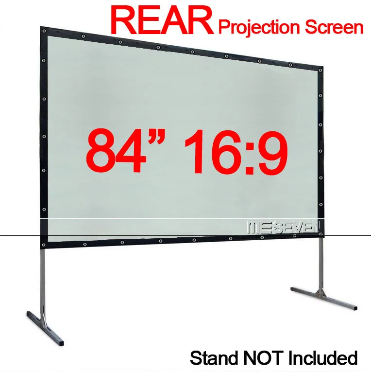 

84 Inches 16:9 Simple Wall Mounted PVC Rear Projection Screen Fabric Fast Fold for Any 3D HD DLP Projectors