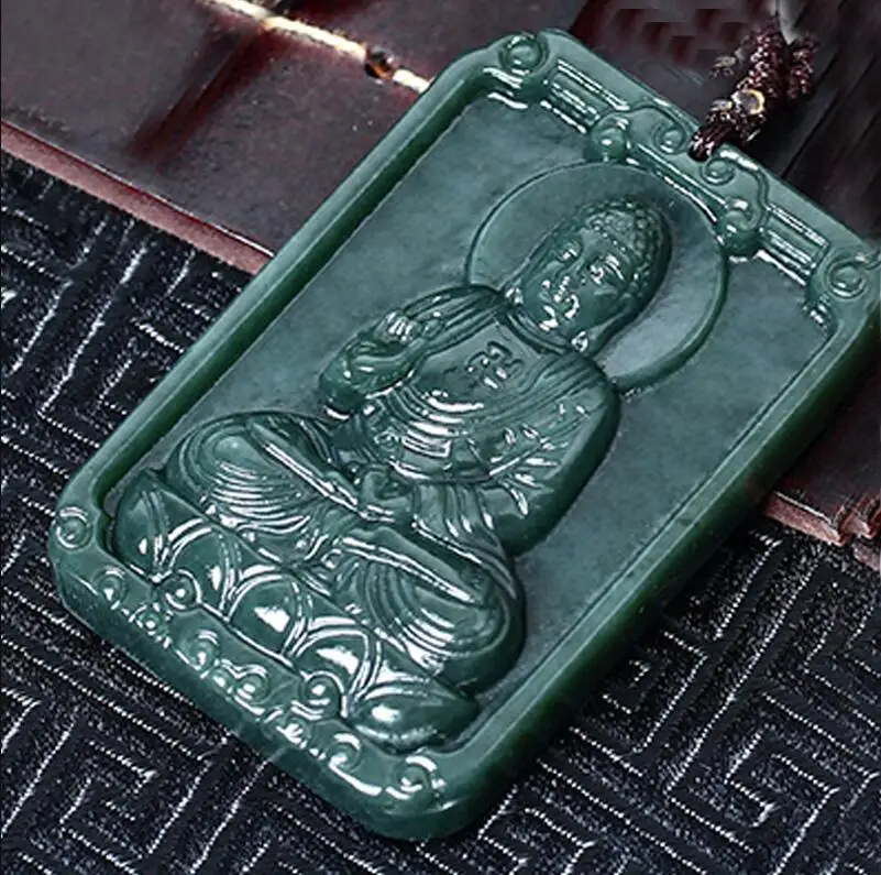 Кулон Будды с природным hetian QINGYU amitabha Зодиак собака свинка покровитель кулон|pendant