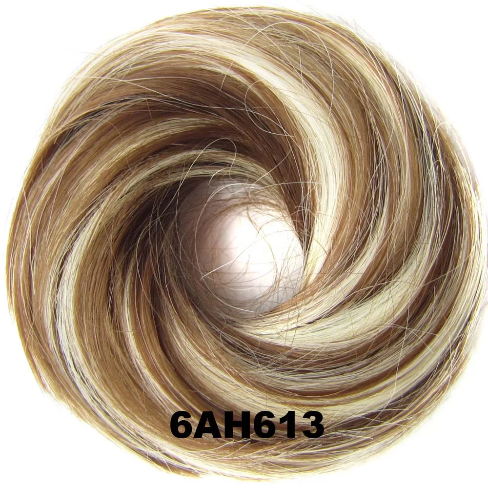 Oubeca синтетические гибкие волосы булочка для наращивания прямой пончик-шиньон эластичные резинки для Волос обертывание для наращивания конского хвоста для женщин - Цвет: 6AH613