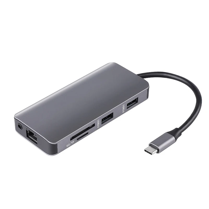 9 в 1 Type C концентратор адаптер USB к HDMI 2 USB3.0 Micro SD/TF кардридер с PD дропшиппинг| |