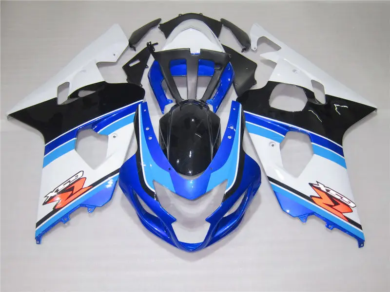 Free 7 gifts fairing kit for Suzuki GSXR600 04 05 blue white fairings