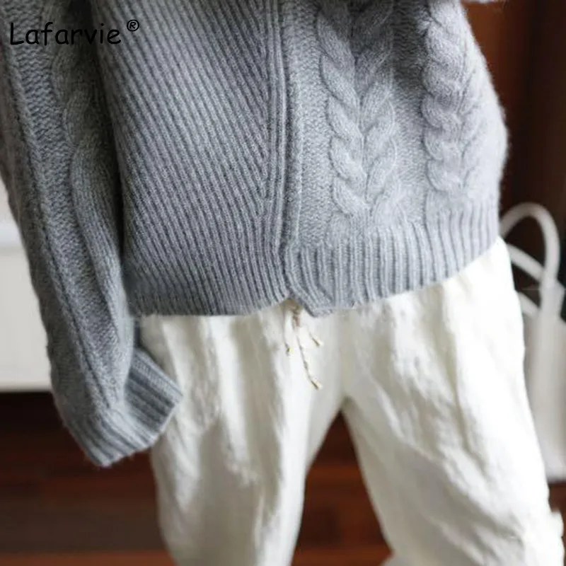 Lafarvie New Autumn Winter Women Sweaters And Pullover Turtleneck Loose Thick Knitting Cashmere Sweater Female Warm High Quality Lafarvie New Autumn Winter Women Sweaters And Pullover Turtleneck Loose Thick Knitting Cashmere Sweater Female Warm High Quality