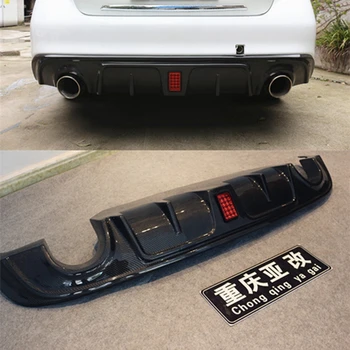 

For Q50 Carbon Fiber Add on Car Rear Bumper Diffuser lip Spoiler For Infiniti Q50 Q50S Sedan 4 Door Standard Sport 2018-UP