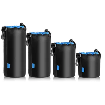 

(4 Pack) Photo Thick Protective Neoprene Pouch Set for DSLR Camera Lens Camera Bag Backpack