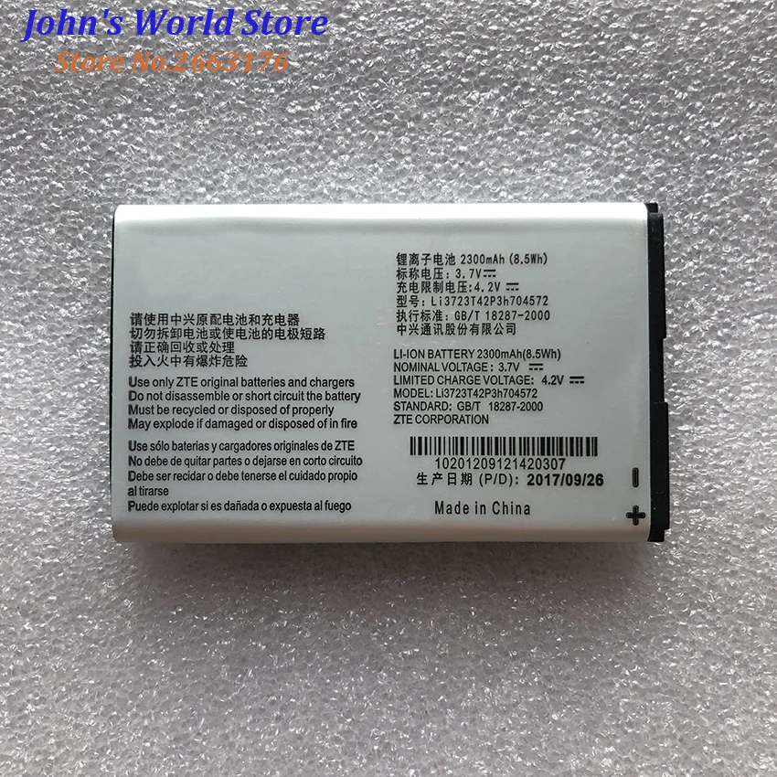 

High Quality Li3723T42P3h704572 2300mAH Original Phone Battery For ZTE MF90 MF90+ MF90M MF91 Smart Mobile Phone