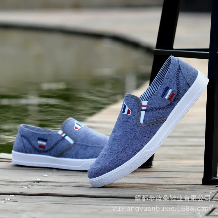 

Fashion Denim Men Canvas Shoes Male Summer Sneakers Slip On Casual Breathable Shoes Loafers Chaussure Homme Zapatos De Hombre