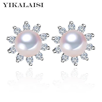 

YIKALAISI 925 sterling Silver Jewelry for office women 7-8mm natural freshwater pearl jewelry for women gift