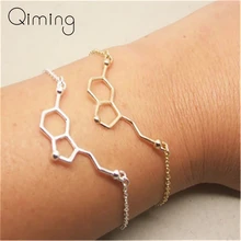 Молекула серотонина браслеты "Химия" женские Геометрические многоугольные цепи браслет минималистичные ювелирные изделия подарок на день рождения для женщин