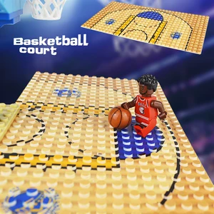 Image 5 - 32*16 Football Basketball Base Plate Compatible Legoe Figures Court Baseplate DIY Building Blocks Bricks Toys For Children Gifts
