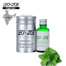 Известный бренд LEOZOE Spearmint эфирное масло сертификат происхождения Индии высокое качество аутентификации масло мяты кудрявой 30 мл