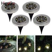 HoozGee Солнечный грунтовый светильник Открытый сад тропинка настенная лампа 8 светодиодов солнечные, из земли лампа для подъездная дорога газон дорога