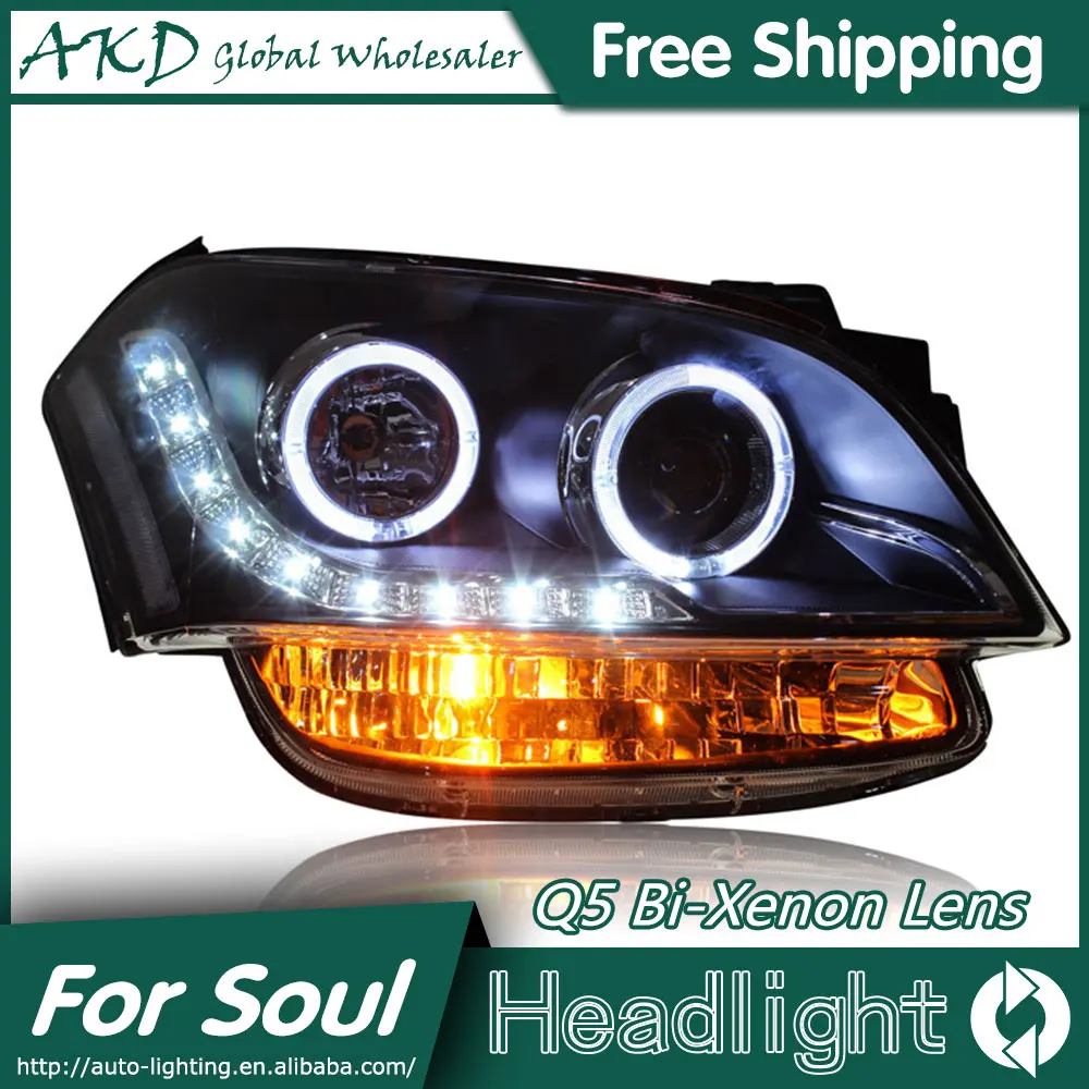 AKD Car Styling for Kia Soul Headlights 2010 2013 Soul LED Headlight
