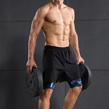 Мужской спортивный костюм шорты летние двухслойные компрессионные быстросохнущие дышащие баскетбольные спортивные шорты для тренировок на открытом воздухе для мужчин