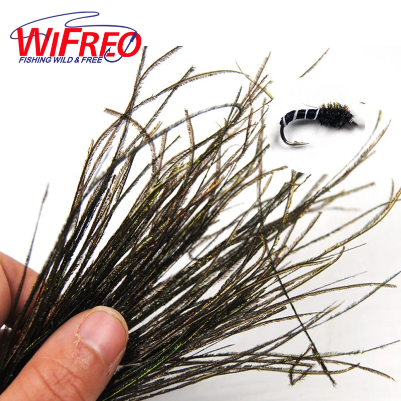 

6 Packs Olive Green Peacock Herl Feather Wire Fly Tying Material Fly Fishing Lure Bait Nymphs Streamers Flies Accessories