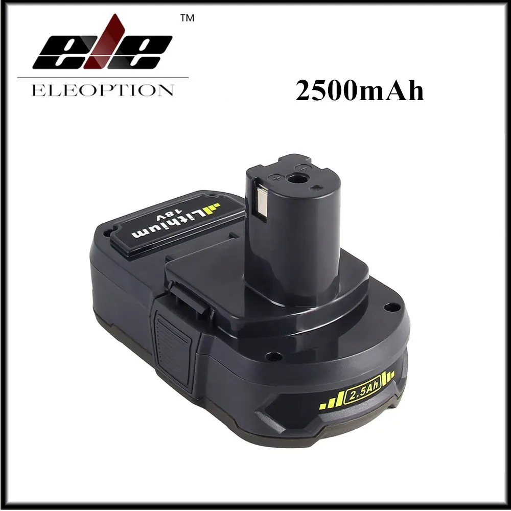 Eleoption 18V 2500mAh Li Ion Rechargeable Battery For Ryobi RB18L25 One